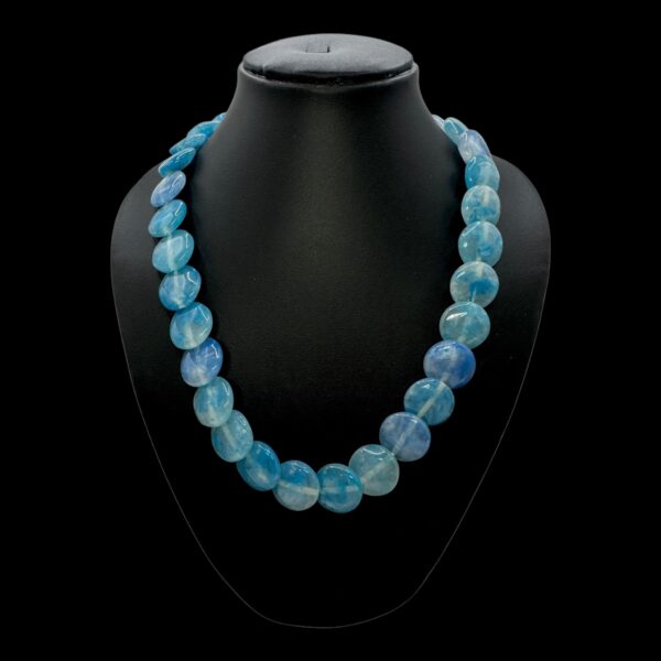 Fancy Short Beads Necklace- Sky Blue Color , V-2749