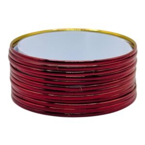 Metal Bangles- Maroon Color- 12 Bangles Set, Product Code: V-2985