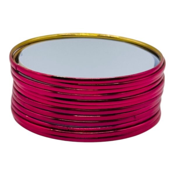 Metal Bangles- Dark Pink Color- 12 Bangles Set, Product Code: V-2987