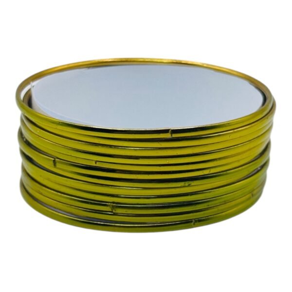 Metal Bangles- Olive Green Color- 12 Bangles Set, Product Code: V-2988