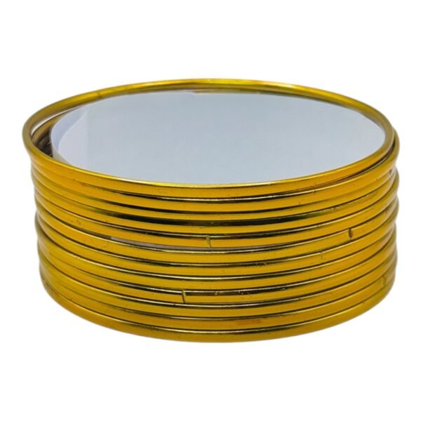 Metal Bangles- Yellow Color- 12 Bangles Set, Product Code: V-2991