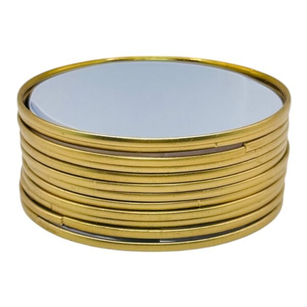 Metal Bangles- Gold Color- 12 Bangles Set, Product Code: V-2992