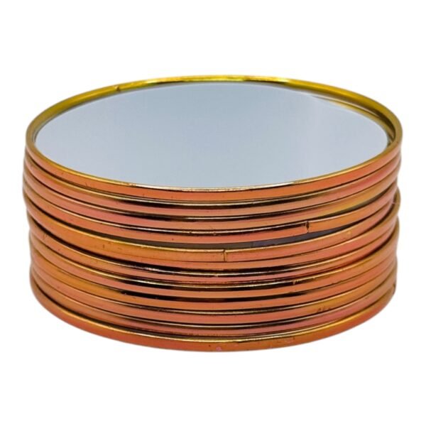 Metal Bangles- Brown Color- 12 Bangles Set, Product Code: V-2993