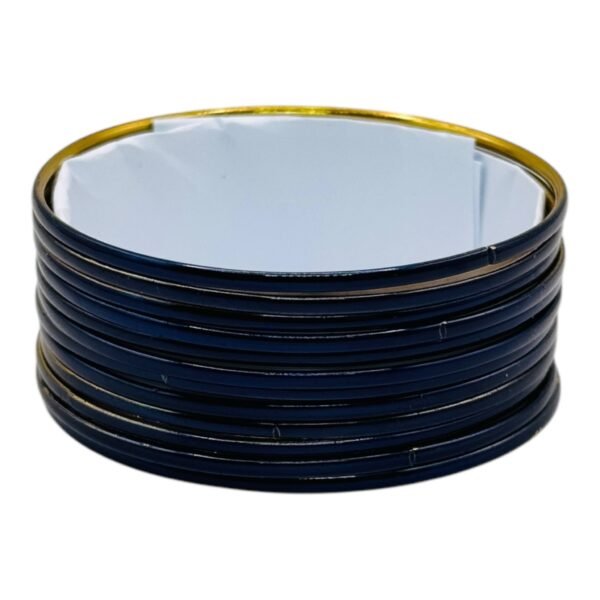 Metal Bangles- Dark Blue Color- 12 Bangles Set, Product Code: V-2994
