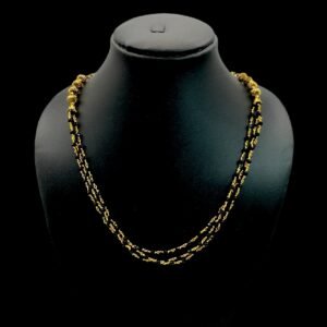 Three Layer Beads Necklace- Black Color, Product Code: V-3077