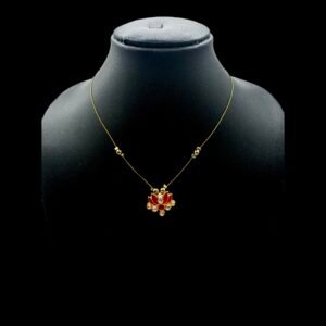 Invisible Necklace- Lotus Pendant- Pink Color, Product Code: V-3081