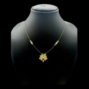 Invisible Necklace- Lotus Pendant- Pastel Green Color, Product Code: V-3082