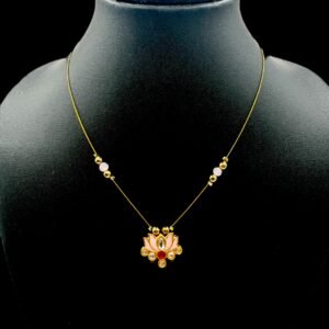Invisible Necklace- Lotus Pendant- Baby Pink Color, Product Code: V-3083