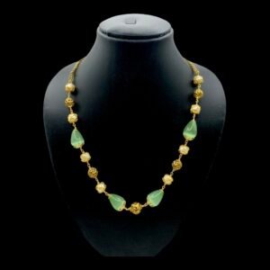 Beads Necklace- Pearl & Pastel Green Color Beads, Product Code: V-3104